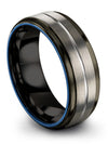 Wedding Rings for Him and Husband Grey Tungsten Engagement Men Band for Mens - Charming Jewelers
