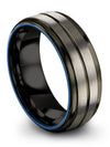 Grey Plated Men&#39;s Wedding Band Tungsten Men Bands Boyfriend and Her Jewelry - Charming Jewelers
