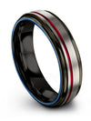 Wedding Band Set Lady Tungsten I Love You Ring Guy Rings Grey and Black Small - Charming Jewelers