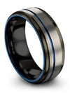 Wedding Sets for Ladies Grey Tungsten Guys Ring Grey Hand Rings Men&#39;s Present - Charming Jewelers