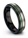 Grey Woman&#39;s Wedding Bands Sets Tungsten Carbide Rings Men Grey Rings Green - Charming Jewelers