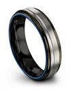 Wedding Bands Set Grey Tungsten Bands for Lady 6mm Promise Bands for Female - Charming Jewelers