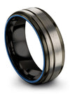 Wedding Bands and Ring Set for Guys Tungsten Ring for Wife and Girlfriend Grey - Charming Jewelers