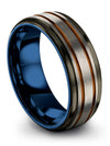 Wedding Bands and Ring Set for Guys Tungsten Ring for Wife and Girlfriend Grey - Charming Jewelers