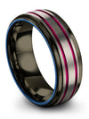 Engagement and Wedding Band Sets for Man Tungsten Grey Bands for Womans - Charming Jewelers