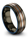 Wedding Bands for Husband and Him Grey Tungsten Carbide Wedding Rings Ring 8mm - Charming Jewelers