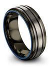 Wedding Bands Set Step Flat Tungsten Man Couples Promise
