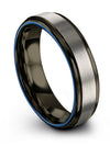 Wedding Bands for Husband and Fiance Grey Tungsten Carbide Wedding Rings 6mm - Charming Jewelers