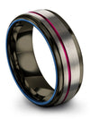 Male Wedding Bands Grey Gunmetal Tungsten Ring for Men 8mm Grey Bands Plain - Charming Jewelers
