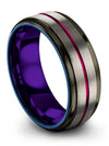 Personalized Wedding Anniversary Tungsten Step Flat Ring Simple Band for Man - Charming Jewelers