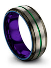 Wedding Set Rings for Husband and Fiance Dainty Tungsten Bands Guys Grey Ring - Charming Jewelers