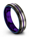 6mm Purple Line Wedding Rings Woman&#39;s Lady Grey Tungsten Bands Grey Male - Charming Jewelers