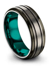 Wedding Band Sets for Men Grey Tungsten Bands for Man