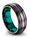 Grey Wedding Ring Set for Husband and Boyfriend Wedding Rings Set - Charming Jewelers