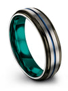 Man 6mm Promise Ring Tungsten Grey Wedding Rings Man Simple Ladies Rings - Charming Jewelers