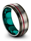 Wedding Ring for Boyfriend and Boyfriend Grey Tungsten Bands Mens Engagement - Charming Jewelers
