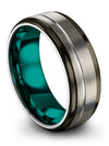 Grey Wedding Bands Sets for Husband and Husband Tungsten Band His and His - Charming Jewelers