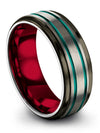 Wedding Bands for Him 8mm Tungsten Carbide Bands 8mm Bands Grey Rings - Charming Jewelers