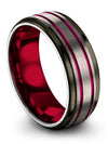Hot Grey Wedding Bands Mens Tungsten Carbide Rings Wife an Boyfriend Promise - Charming Jewelers