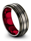Grey and Black Promise Rings for Male Tungsten Bands