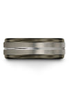 Grey Wedding Band Set Tungsten Carbide Grey Plated Engagement Mens Band Gift - Charming Jewelers