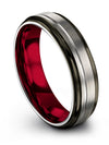 Simple Wedding Rings for Female Tungsten Band Grey Matching Couple Rings - Charming Jewelers