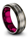 Wedding Grey Band for Ladies Lady Grey Tungsten Wedding Ring 8mm Ring Grey - Charming Jewelers