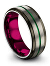 Guy Grey and Green Tungsten Wedding Bands Dainty Tungsten Bands Promise Ring - Charming Jewelers
