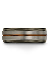 Grey Bands Wedding Tungsten Wedding Band for Guys Minimalist Jewelry Mother&#39;s - Charming Jewelers