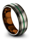 Guys Ideas Tungsten Grey and Green Ring Couples Matching