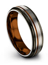 Bands Wedding Couple Grey and Copper Tungsten Bands Grey Love Ring Mens Bands - Charming Jewelers