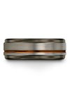 Grey Copper Wedding Rings Sets for Girlfriend and Her Tungsten Carbide Grey - Charming Jewelers