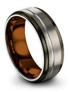Wedding Bands Mens Grey Brushed Tungsten Wedding Band Boyfriend and Wife Ring - Charming Jewelers