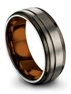 Grey Gunmetal Wedding Rings Sets for Girlfriend and Her Tungsten Carbide Grey - Charming Jewelers