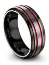 Valentines Day for Surgeon Lady Grey Wedding Rings Tungsten Carbide Promise - Charming Jewelers