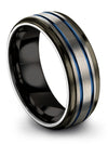 Male Wedding Ring Engraved Grey Tungsten Band Male Ring for Hand Grey Matching - Charming Jewelers