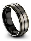 Grey Girlfriend and Wife Promise Ring Sets Grey Wedding Bands for Man Tungsten - Charming Jewelers