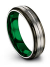 Men Tungsten Grey Wedding Bands Tungsten Rings for Men&#39;s Grooved Him - Charming Jewelers