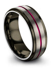 Wedding Grey Tungsten Bands Couple Grey and Gunmetal Grey Bands Parents Gifts - Charming Jewelers
