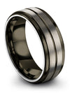 8mm Gunmetal Line Promise Ring Cute Wedding Rings Lady Band Gunmetal Line - Charming Jewelers