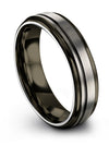 Unique Man Wedding Bands 6mm Grey Tungsten Man Wedding Bands Wife and His - Charming Jewelers