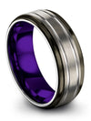 Grey Anniversary Band Sets for Couples Brushed Tungsten Band for Men Female - Charming Jewelers