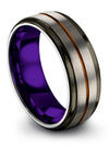 8mm Wedding Bands for Men Wedding Bands Sets for Wife and Him Tungsten Grey - Charming Jewelers