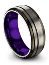 Tungsten Female Wedding Grey Tungsten Carbide Ring for Female 8mm Matching Set - Charming Jewelers