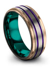 Tungsten Wedding Bands Ladies Grey Purple Engraved Tungsten Couples Bands - Charming Jewelers