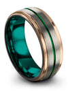 Couples Wedding Ring Sets Engraved Tungsten Couples Band Grey Green and Green - Charming Jewelers