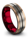 Male Wedding Rings USA Tungsten Wedding Ring Bands Womans Grey and Black Rings - Charming Jewelers
