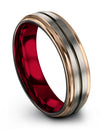 Brushed Wedding Ring Tungsten Couples Wedding Rings Grey Gunmetal 6mm Rings - Charming Jewelers