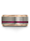 Promise Rings Mens Grey Fucshia Plain Tungsten Ring Engraved Engagement Ladies - Charming Jewelers