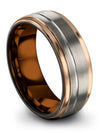 Him and Fiance Wedding Rings Grey Tungsten Carbide Her and His Rings Bands Sets - Charming Jewelers